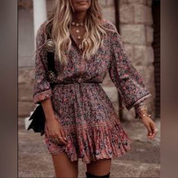 💕SPELL & THE GYPSY COLLECTIVE💕 Jasmine Playdress ~ Navy Blue Floral Small S - Picture 5 of 11